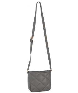Quilted Puffy Crossbody Bag HGE-0150 GRAY
